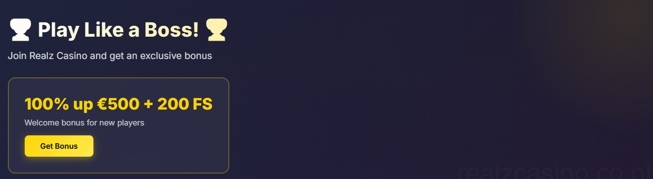 Realz Casino Welkomstbonus